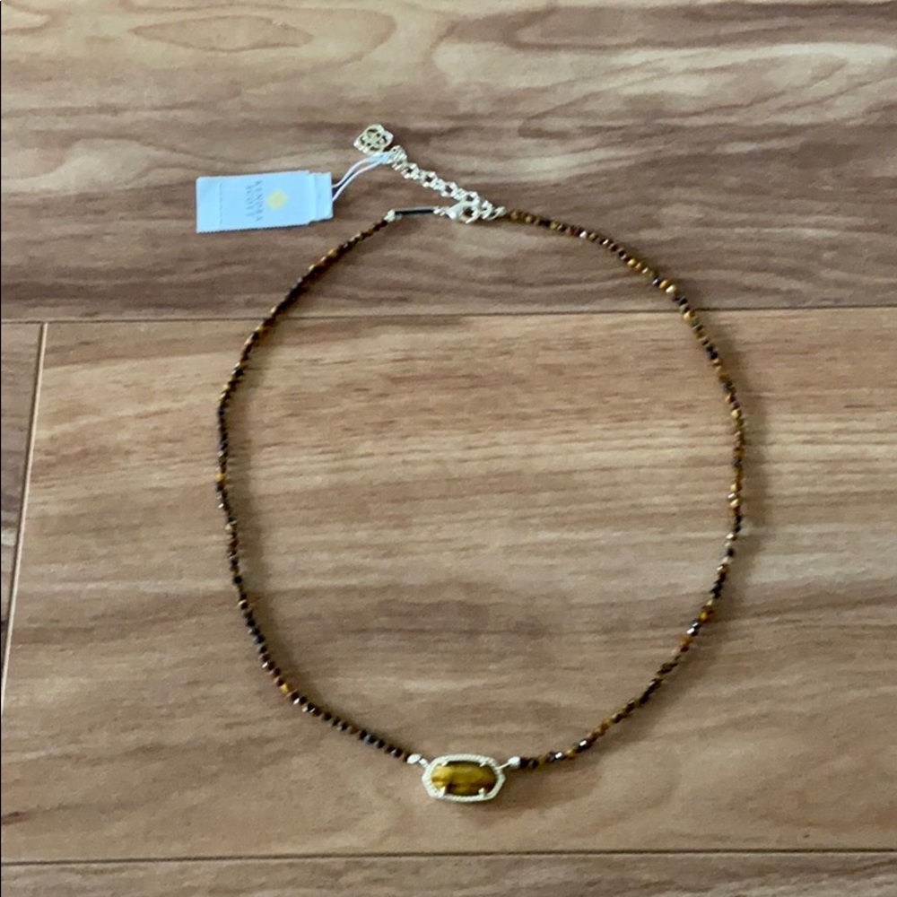 Kendra Scott Elisa Gold Beaded NecklaceTiger's Eye - Picture 3 of 8